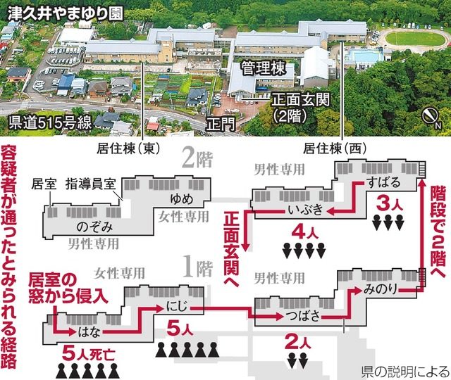 障害者福祉施設内で元職員の殺傷事件