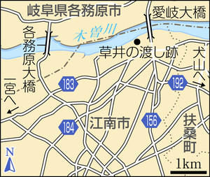 愛知県江南市草井にある木曽川の河川敷に浮いていた女性の遺体