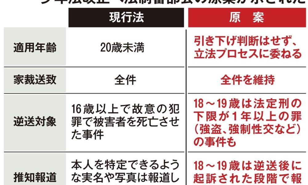 未成年者の18歳や19歳の悪質な事件への関与に厳罰化が図られる少年改正法