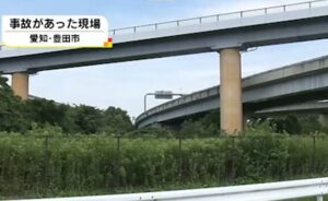 愛知県豊田市の東名高速上り線があるJCTでオートバイが転倒し女性が死亡