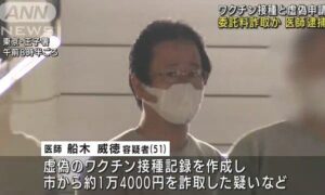 東京都北区にある内科クリニックでワクチン接種の名目を使って委託料を詐取