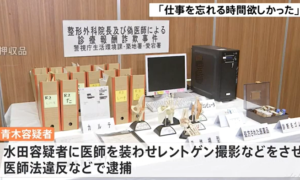 医師免許のない従業員に医療行為をさせ報酬を騙し取った院長を逮捕